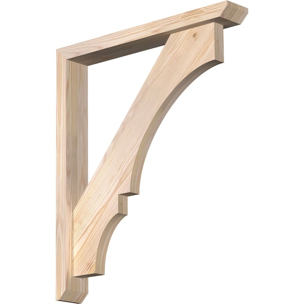 Ekena Millwork Balboa Slat Smooth Bracket w/ Offset Brace, Douglas Fir, 3 1/2"W x 24"D x 28"H BKT0402X24X28BOA06SDF - main